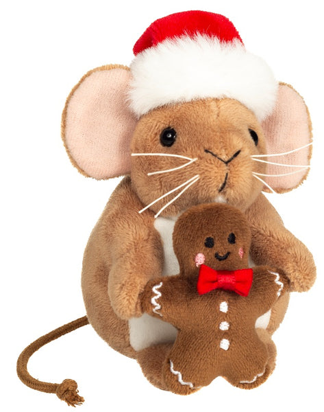Christmas Mouse with Gingerbread Man by Teddy Hermann - 11cm