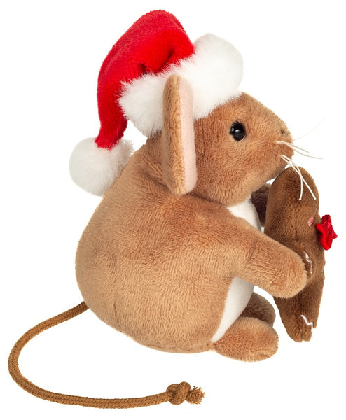 Christmas Mouse with Gingerbread Man by Teddy Hermann - 11cm