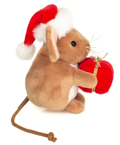 Christmas Mouse with Present by Teddy Hermann - 11cm
