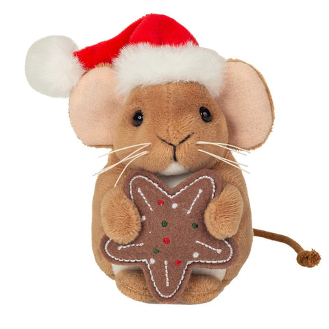 Christmas Mouse with Star Cookie by Teddy Hermann - 11cm
