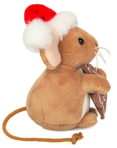 Christmas Mouse with Star Cookie by Teddy Hermann - 11cm