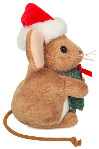 Christmas Mouse with Wreath by Teddy Hermann - 11cm