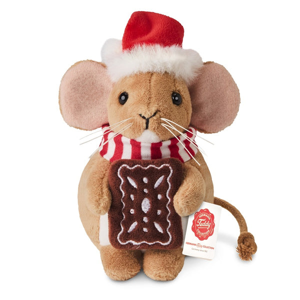 Christmas Mouse with Lebkuchen by Teddy Hermann - 11cm