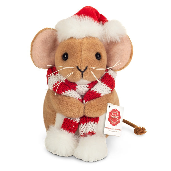 Christmas Mouse with Scarf by Teddy Hermann - 11cm