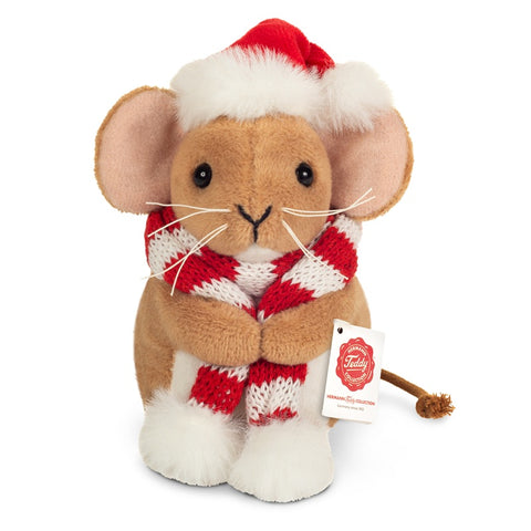 Christmas Mouse with Scarf by Teddy Hermann - 11cm