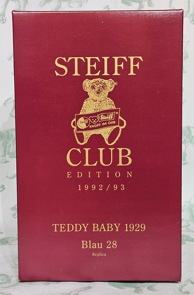 1992 Steiff Club Teddy Bear  - 1929 Teddy Baby Replica - 28cm