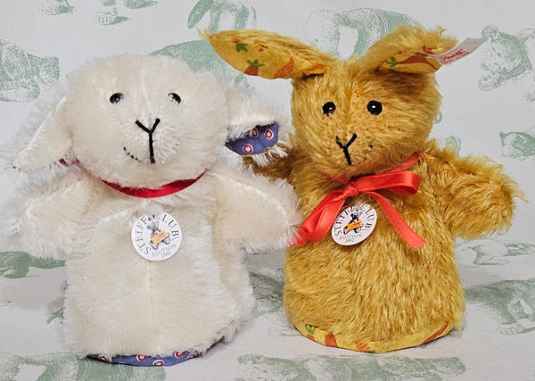 Rabbit & Lamb Egg Cosy Set by Steiff - 12cm