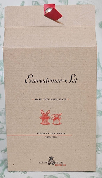 Rabbit & Lamb Egg Cosy Set by Steiff - 12cm