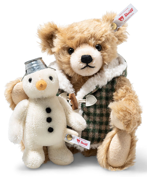 Teddy Bear With Snowman by Steiff - 23cm & 12cm