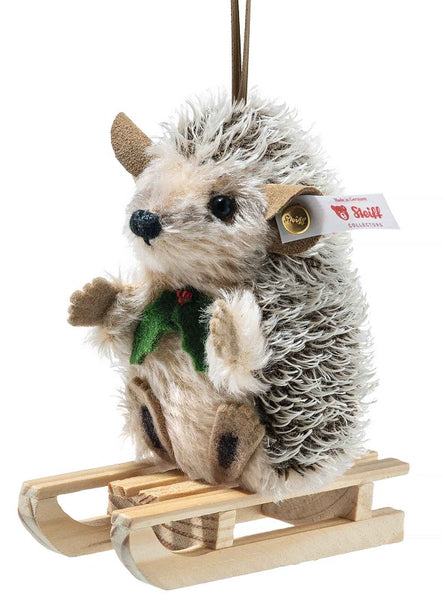 Sledding Hedgehog Ornament by Steiff - 9cm