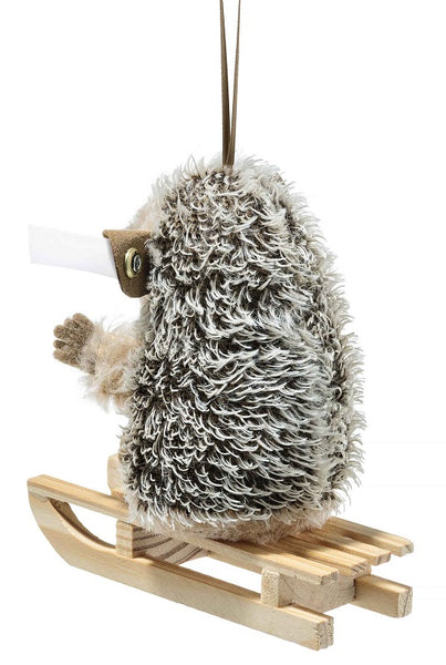 Sledding Hedgehog Ornament by Steiff - 9cm