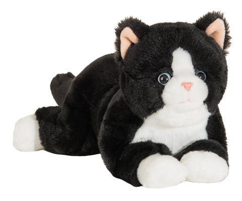 Lying Black and White Cat by Teddy Hermann - 30cm