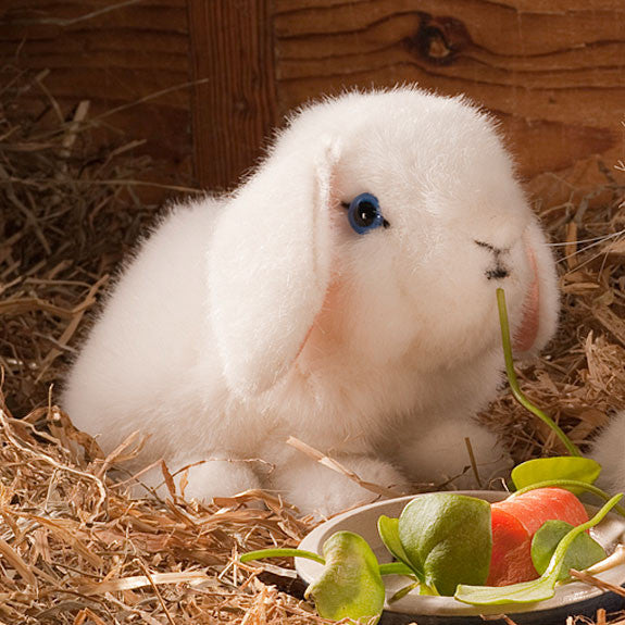 Young Dwarf Lop Rabbit by Kosen - 18cm, white